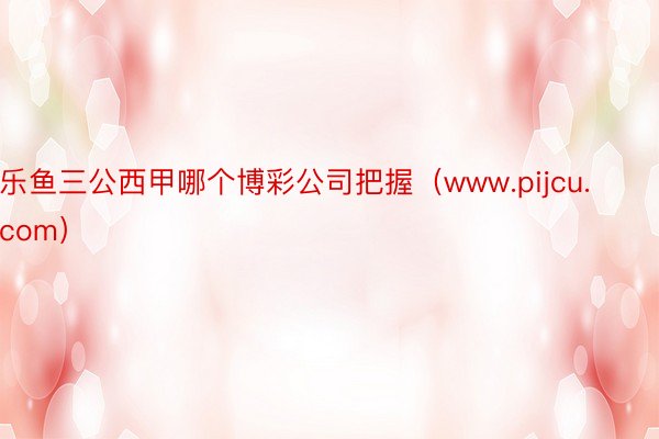 乐鱼三公西甲哪个博彩公司把握（www.pijcu.com）