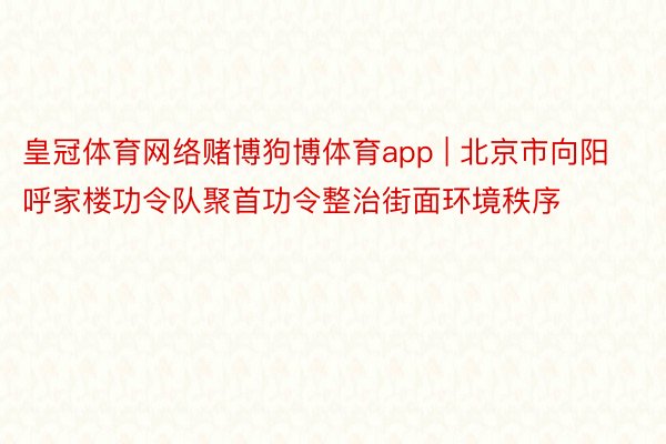 皇冠体育网络赌博狗博体育app | 北京市向阳呼家楼功令队聚首功令整治街面环境秩序